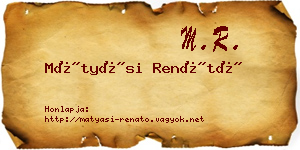 Mátyási Renátó névjegykártya